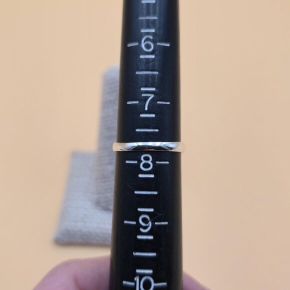 Size 7.75 Sterling Silver Unique Style Cubic Zirconia Gem Ring A4922 - Picture 7 of 9